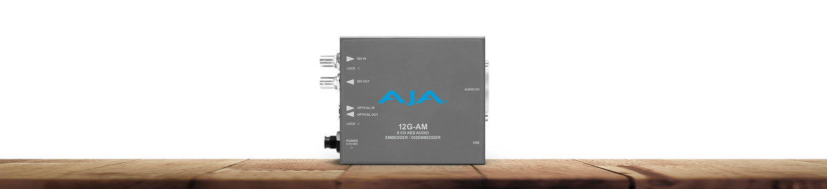 AJA 12G-AM 8-Channel 12G-SDI AES audio Embedder/Disembedder with Fiber Options, 8 XLR connectors