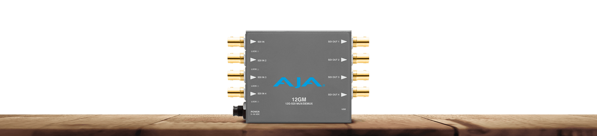 AJA 12GM 12G/6G/3G/1.5G HD/SD SDI Muxer/Demuxer for 4K/UltraHD/2K/HD/SD Audio/ Video with Quadrant to 2SI for 4K/UltraHD Bidirectional Conversion Support