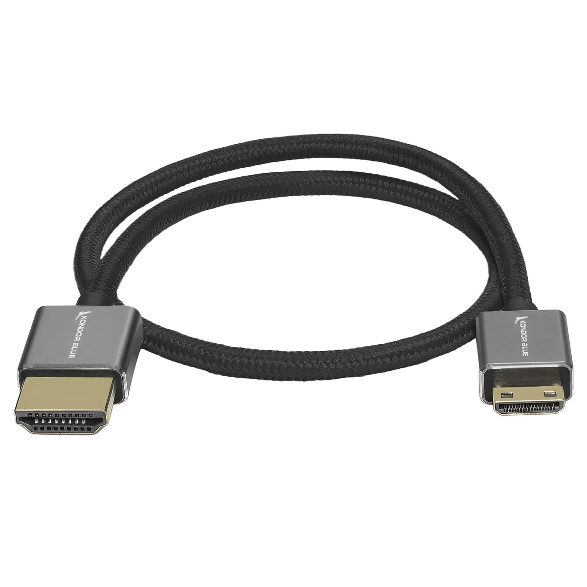 Kondor Blue Mini HDMI to Full HDMI 16" Straight Cable Braided