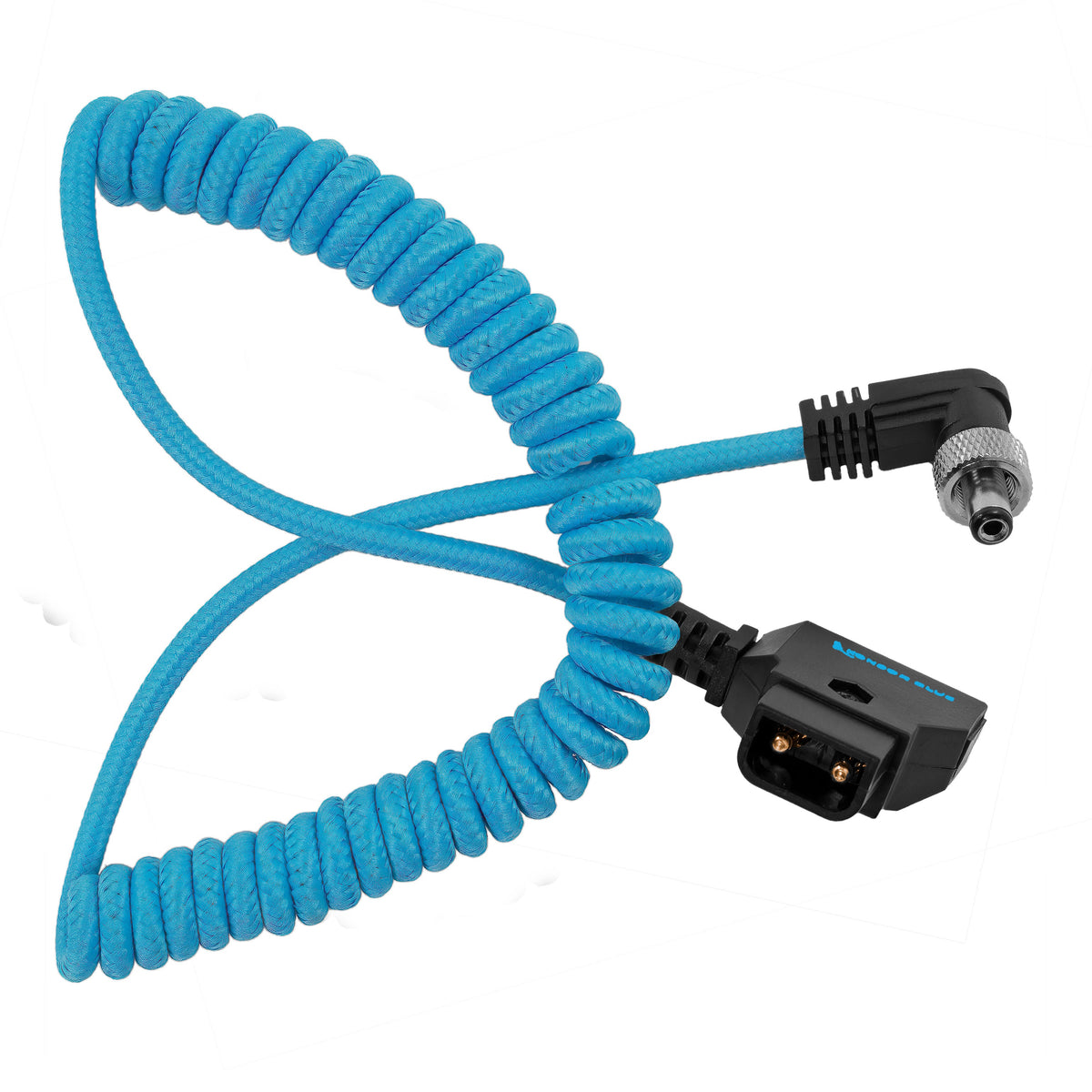 Kondor Blue Coiled D-Tap to Locking DC 2.5mm Right Angle Cable (Amaran)
