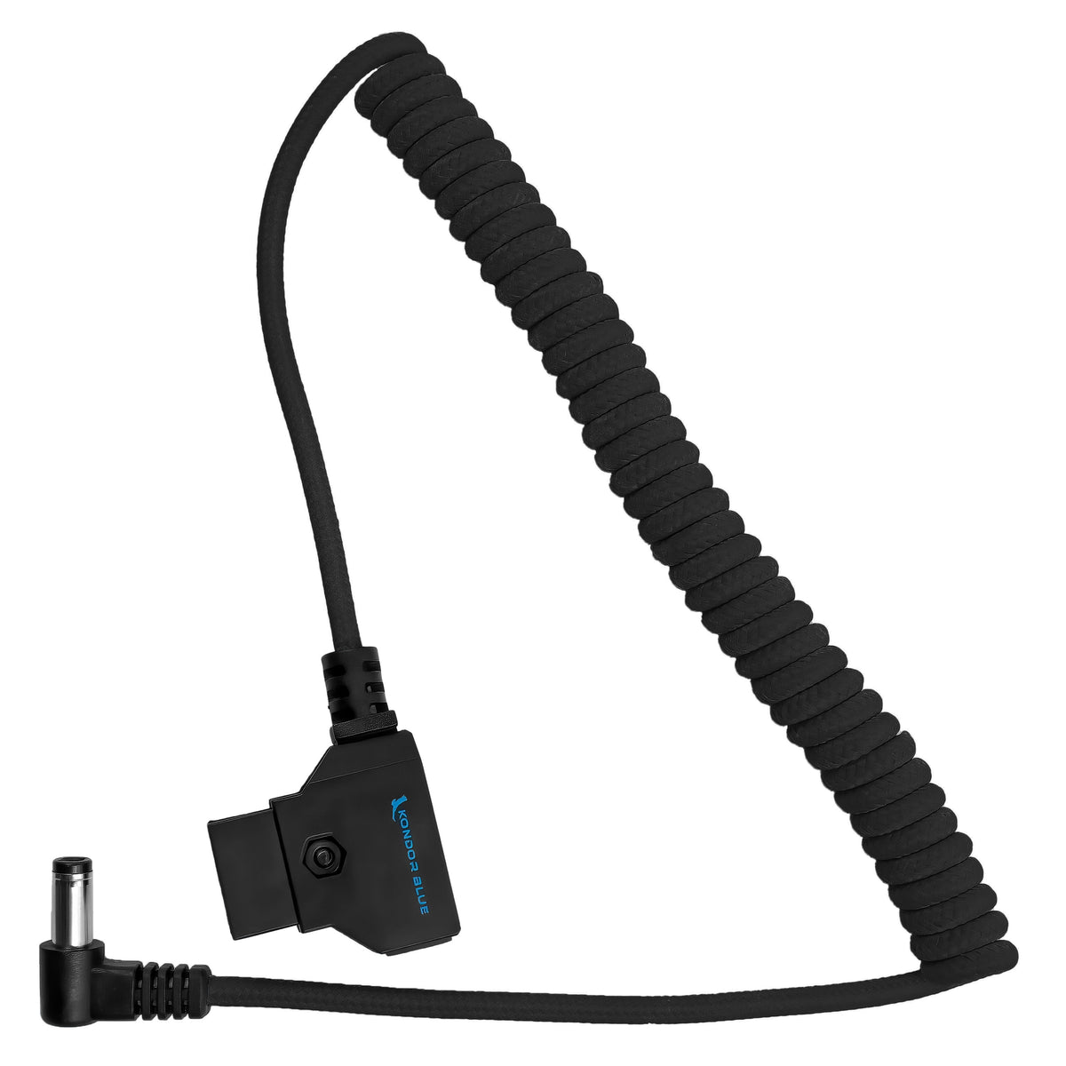 Kondor Blue D-Tap to DC Right Angle Coiled Cable (5.5 x 2.5mm) (Canon C70/Atomos)