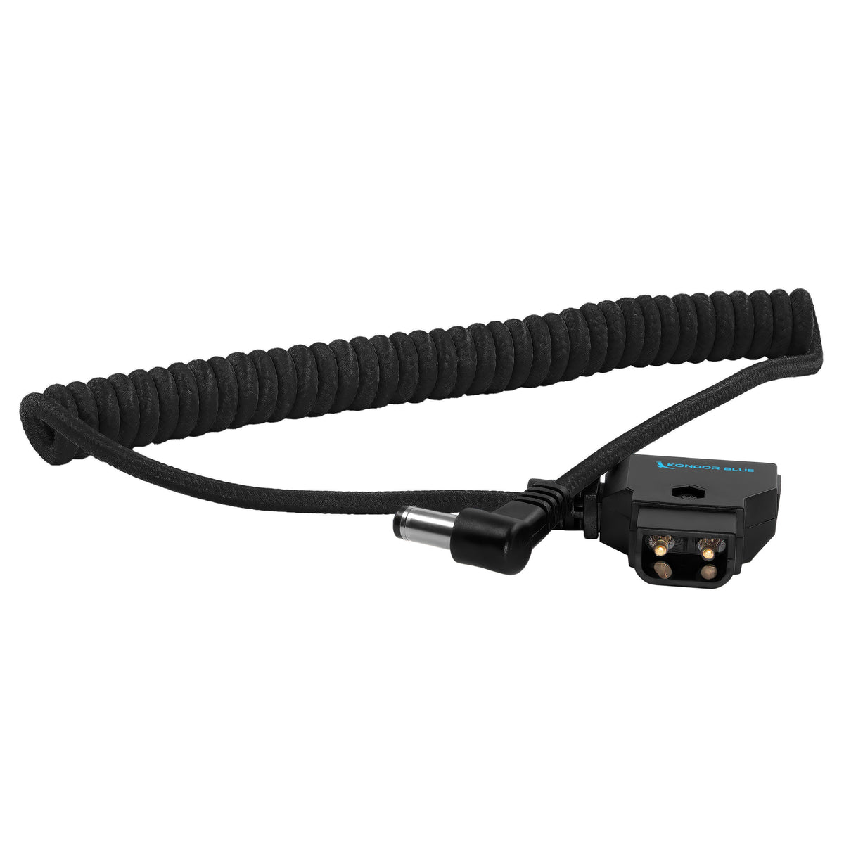 Kondor Blue D-Tap to DC Right Angle Coiled Cable (5.5 x 2.5mm) (Canon C70/Atomos)