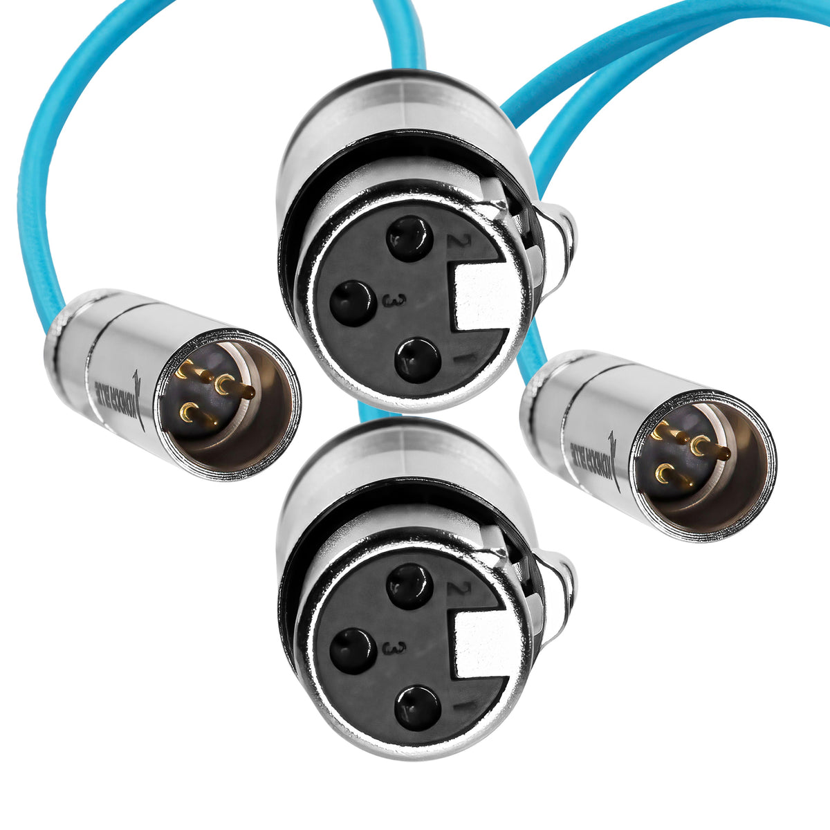 Kondor Blue Mini XLR Male to XLR Female 16" Audio Cable (2 Pack) for BMPCC & C70