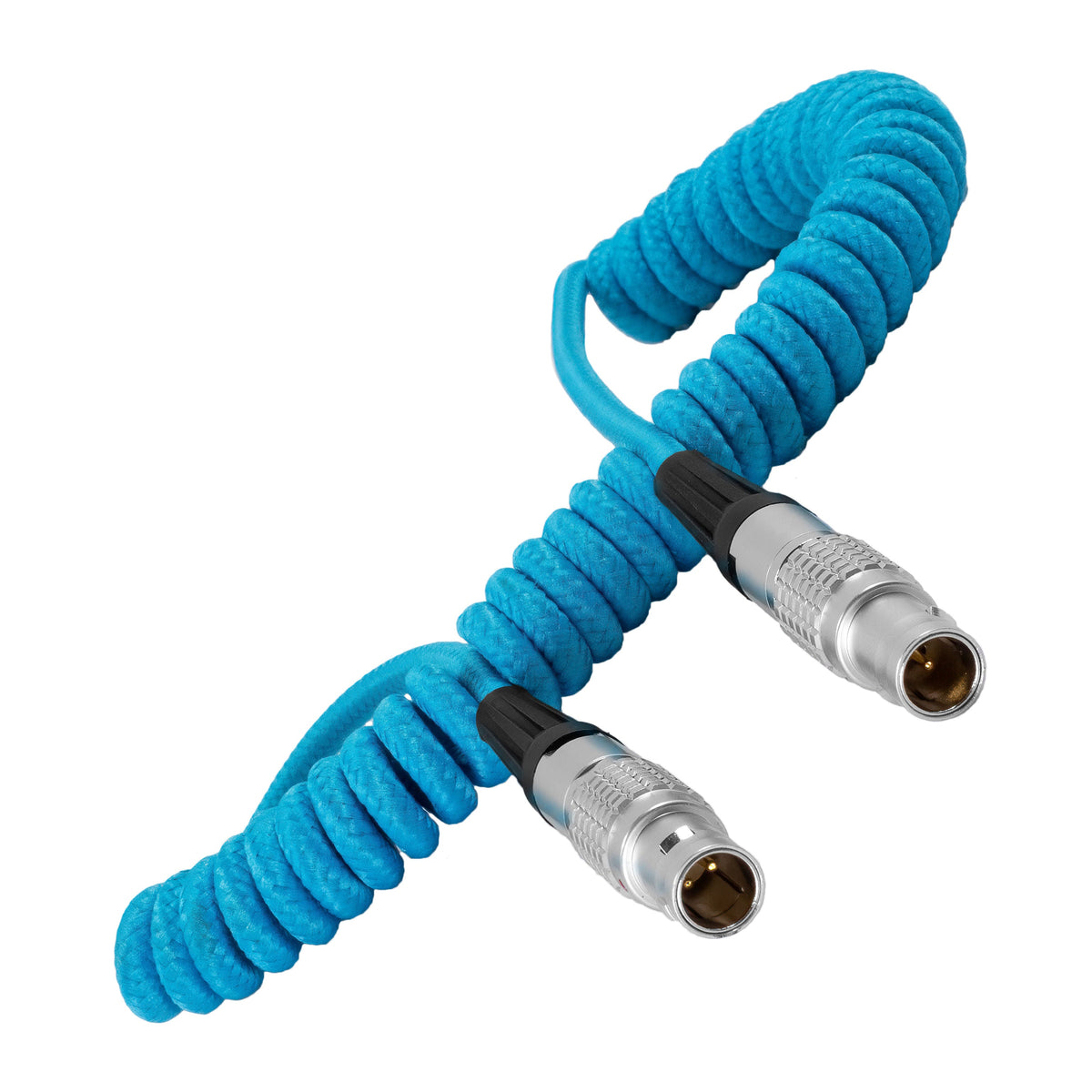 Kondor Blue LEMO to LEMO 2 Pin 0B Male Coiled Power Cable for ARRI - Teradek