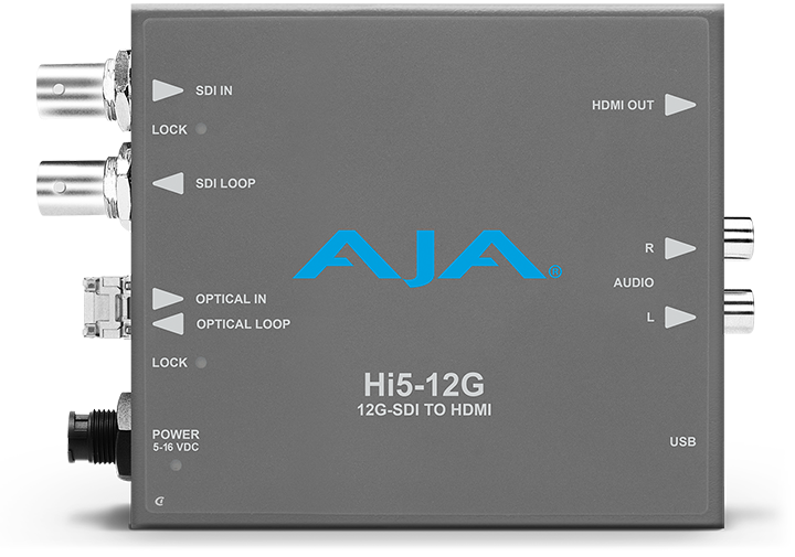 AJA Hi5-12G-R 12G-SDI to HDMI 2.0 Conversion with Fiber Receiver