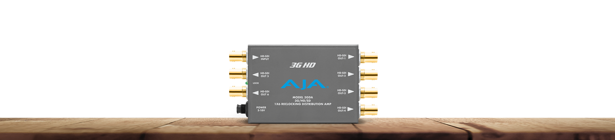 AJA 3GDA 1x6 3G HD/SD SDI reclocking Distribution Amplifier, 120M 3G Cable Equalization