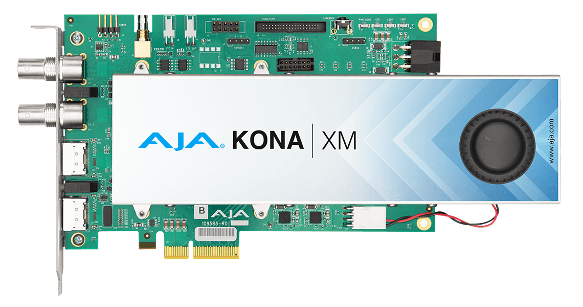 AJA KONA XM 12G-SDI and HDMI 2.0 Ultra Low Latency PCIe card, with Fan, Active Cooling