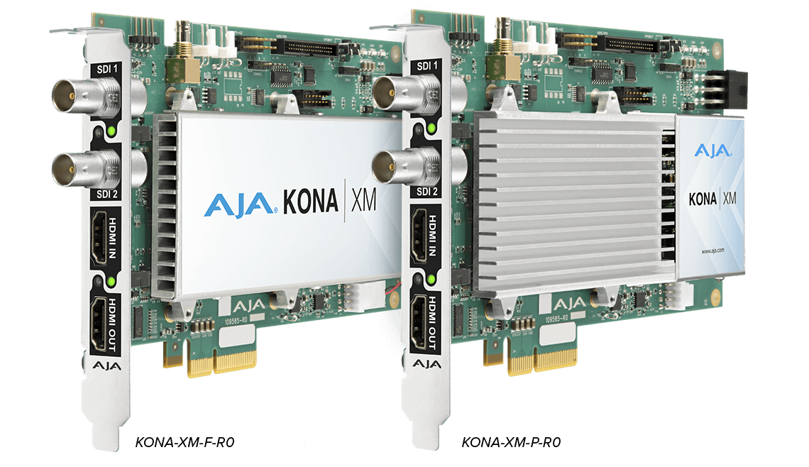 AJA KONA XM 12G-SDI and HDMI 2.0 Ultra Low Latency PCIe card, with Fan, Active Cooling