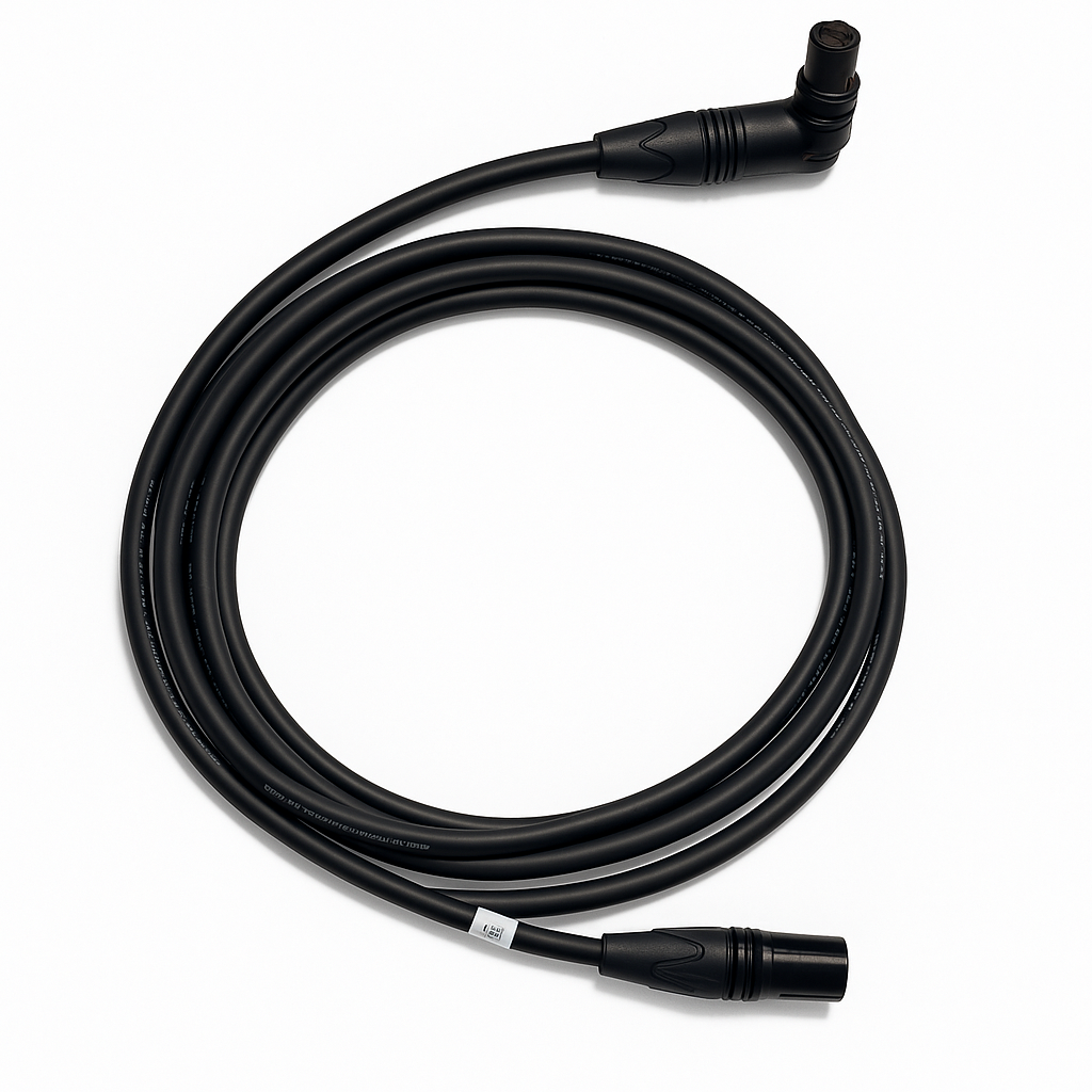Flanders Scientific 10ft male 3 PIN XLR to right angle female 3 PIN XLR extension cable for XMP270 and XMP310