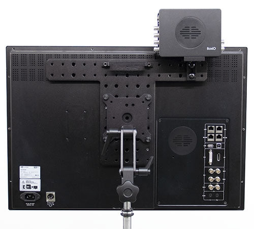 Flanders Scientific 90-Degree mounting bracket for MRTPLATE, supports mounting BoxIO and other accessories
