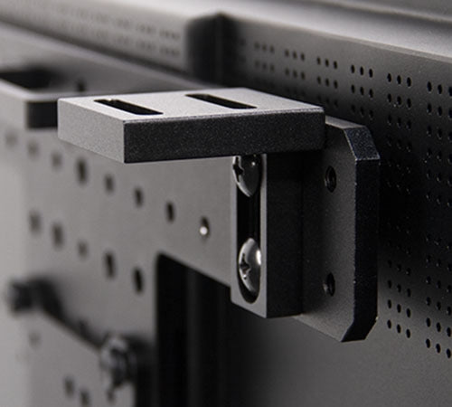 Flanders Scientific 90-Degree mounting bracket for MRTPLATE, supports mounting BoxIO and other accessories