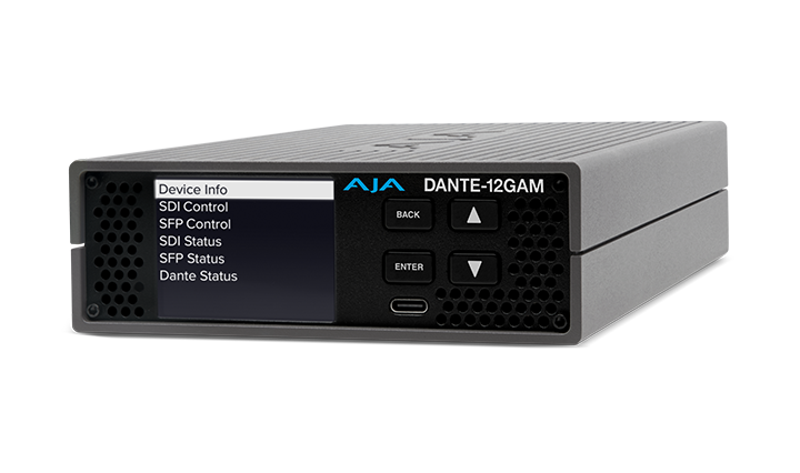 AJA DANTE-12GAM-TR-LC 12G 64-Ch Dante Embedder/Disembedder (LC SFP installed and Dual Videon License installed)