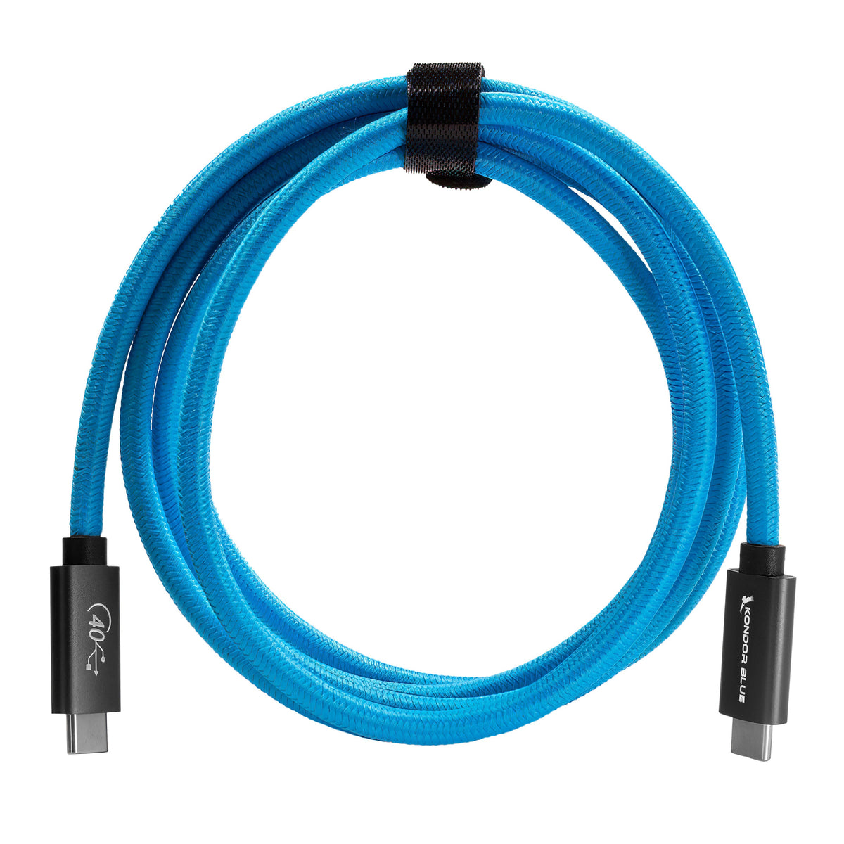 Kondor Blue THUNDERBOLT 4 USB 4.0 TYPE C CABLE BLAZING 40G SPEEDS 5A 100W STRAIGHT 3ft