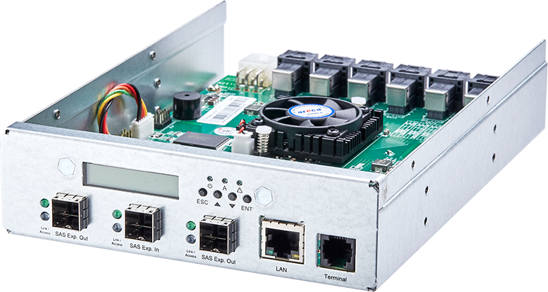 Areca 16-Port Internal 12Gbps SAS Expander Unit, Fits in 5.25in bay, 4x SFF-8643 to SFF