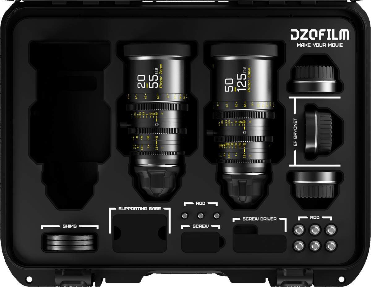 DZOFilm Pictor 20-55mm and 50-125mm T2.8 Super35 Zoom Lens Bundle (PL Mount and EF Mount, Black)