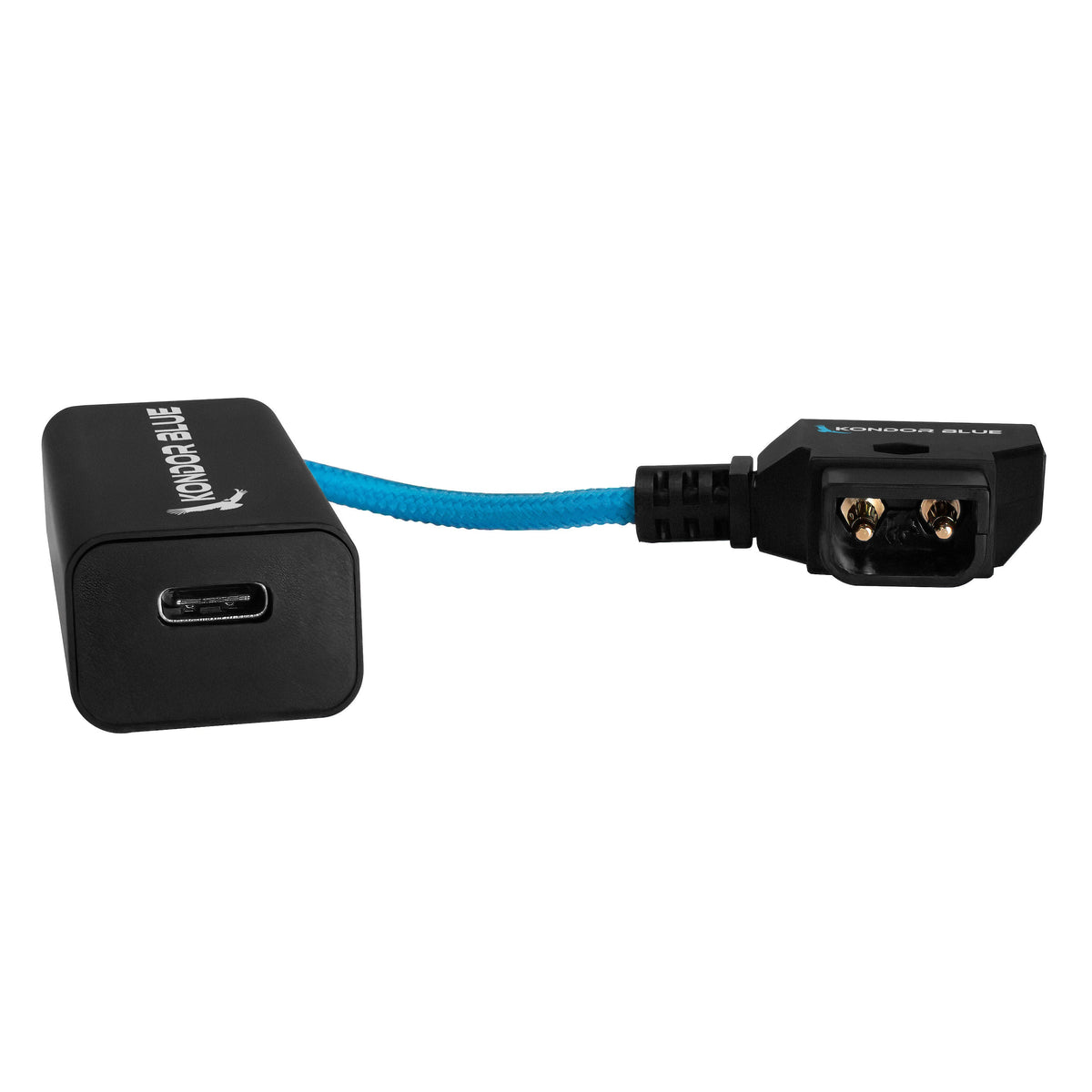 Kondor Blue 6" D-Tap to Female USB C PD 2 Way Battery Charging Power Cable