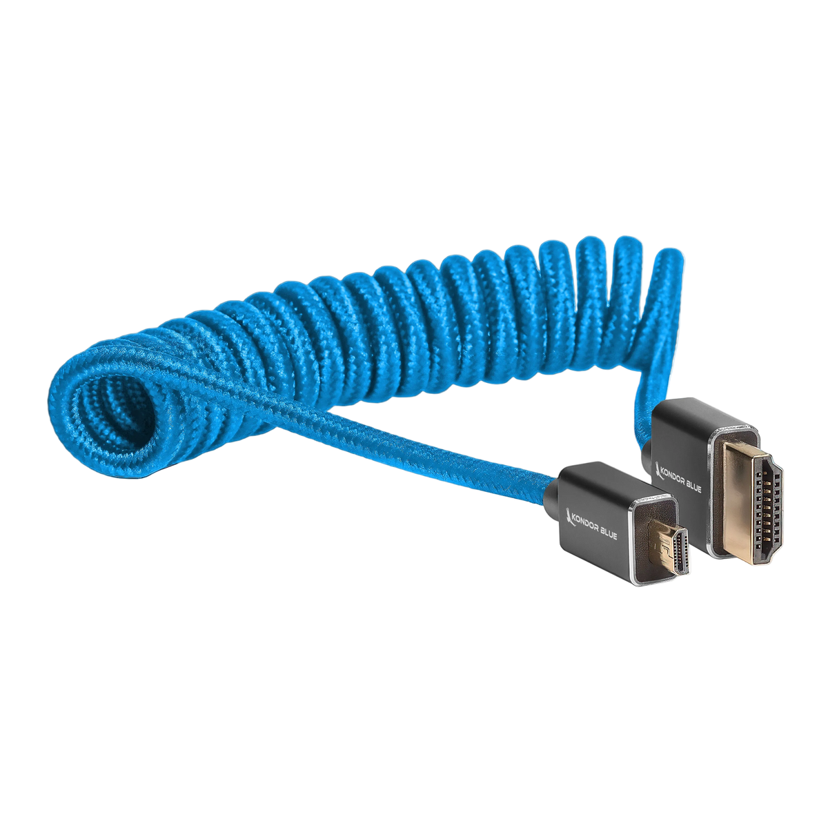 Kondor Blue Coiled Micro HDMI to Full HDMI (12-24") (Kondor Blue)