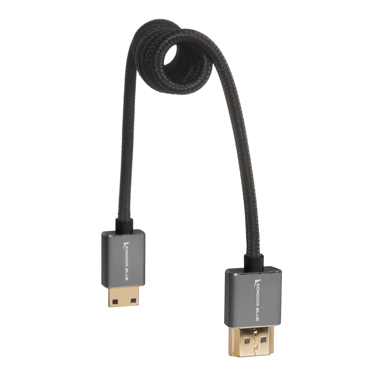 Kondor Blue Coiled Mini HDMI to Full HDMI (12-24")