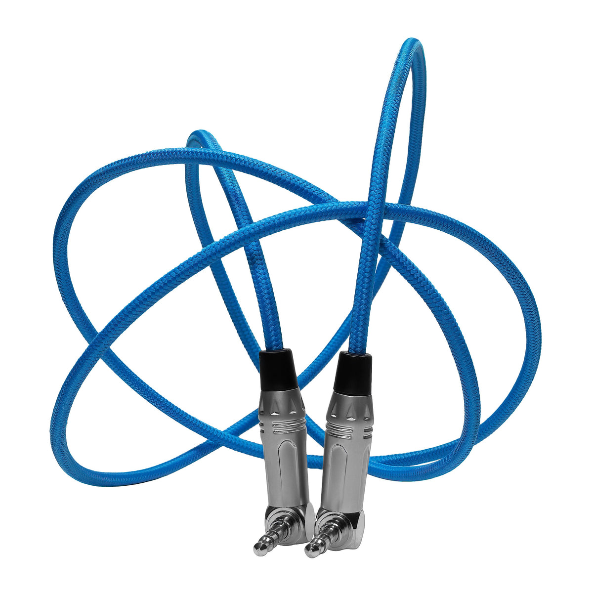 Kondor Blue 48" 3.5mm Right Angle TRS Stereo Audio Cable (48" Straight)