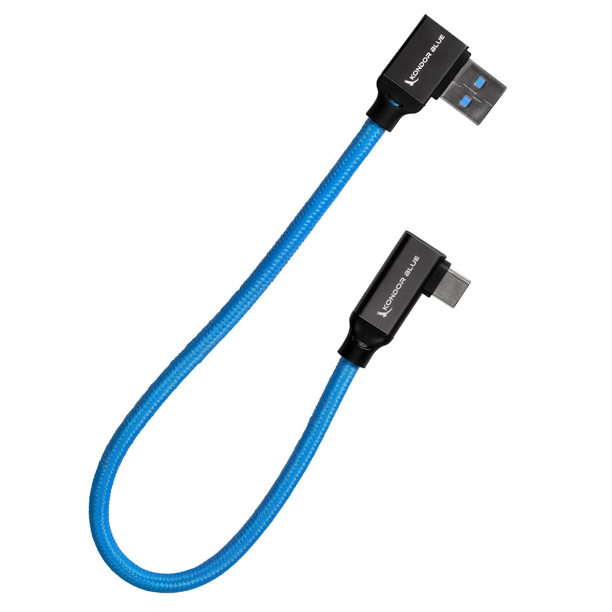 Kondor Blue 12" USB-C to USB-A Right Angle to Right Angle