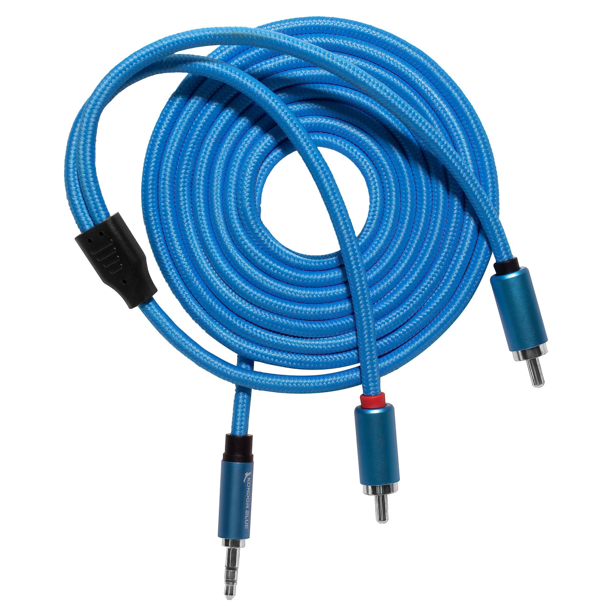 Kondor Blue 6ft Dual Male RCA to 3.5mm Stereo Mini TRS Audio Cable