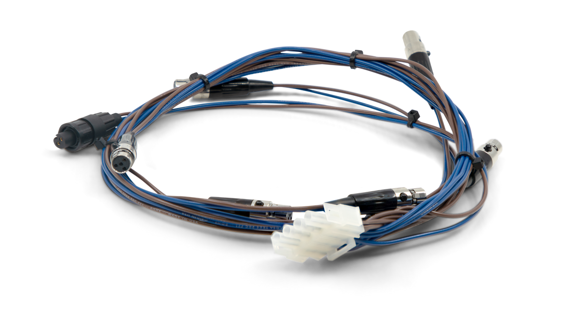 AJA DRM2-Plus Female Mini-XLR Harness Mini-XLR Harness includes: (6) Female-Mini-XLR Connectors, (1) Female Mini-Con-X Connectors