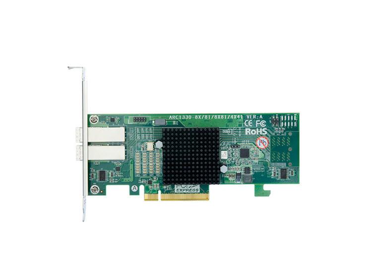 Areca 8-Port external PCIe 3.0 12Gbps SAS controller, Low-Profile