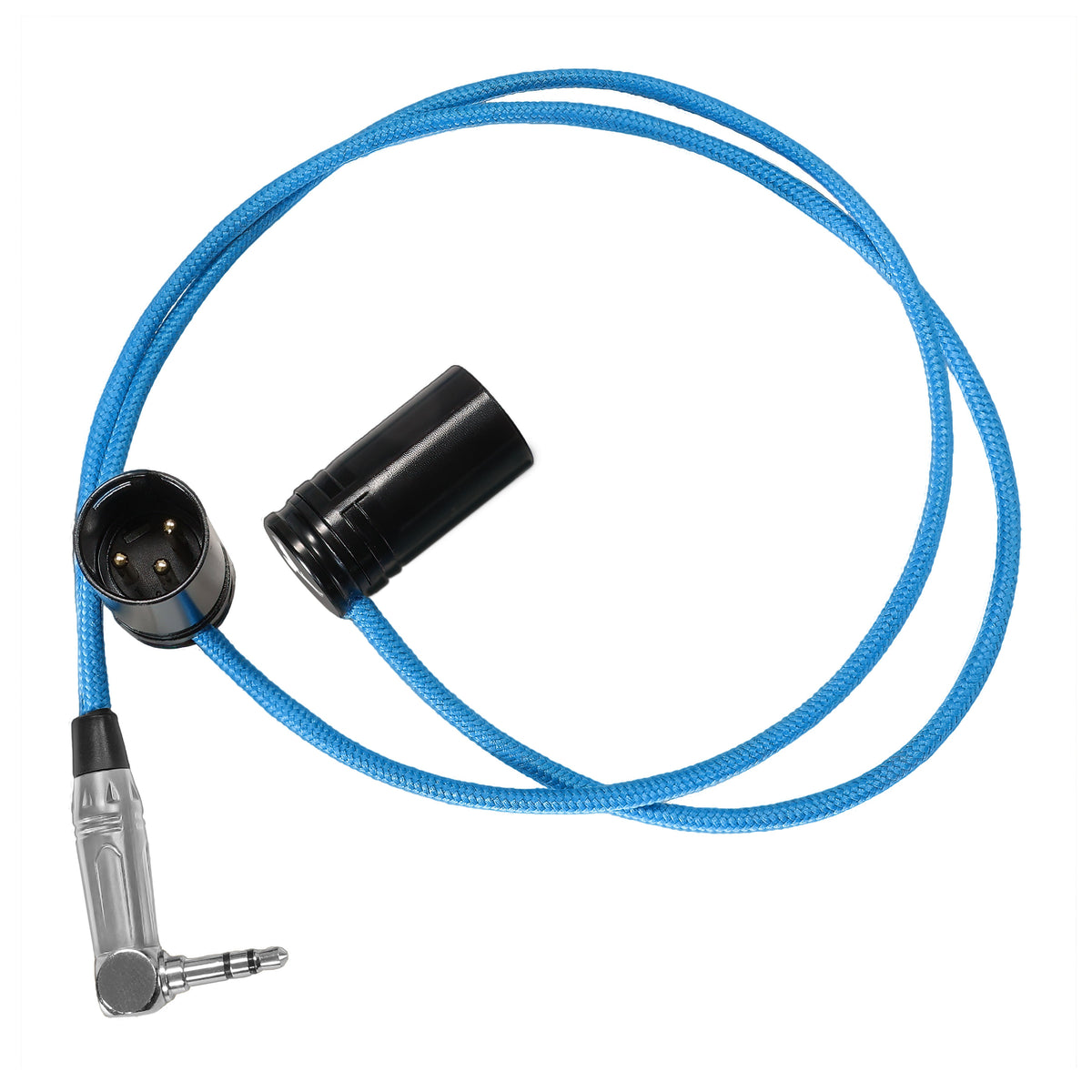 Kondor Blue 16" Straight Dual Low Profile Right Angle XLR to Single Stereo 3.5mm TRS