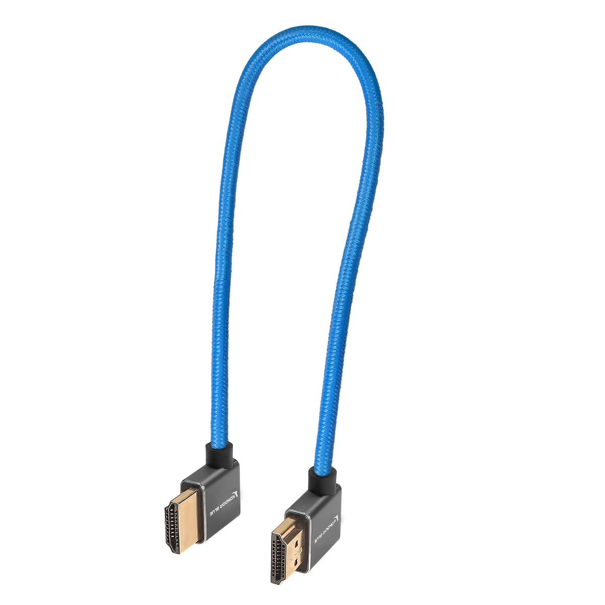 Kondor Blue 12" Right Angle to Left Angle Full HDMI Straight Cable