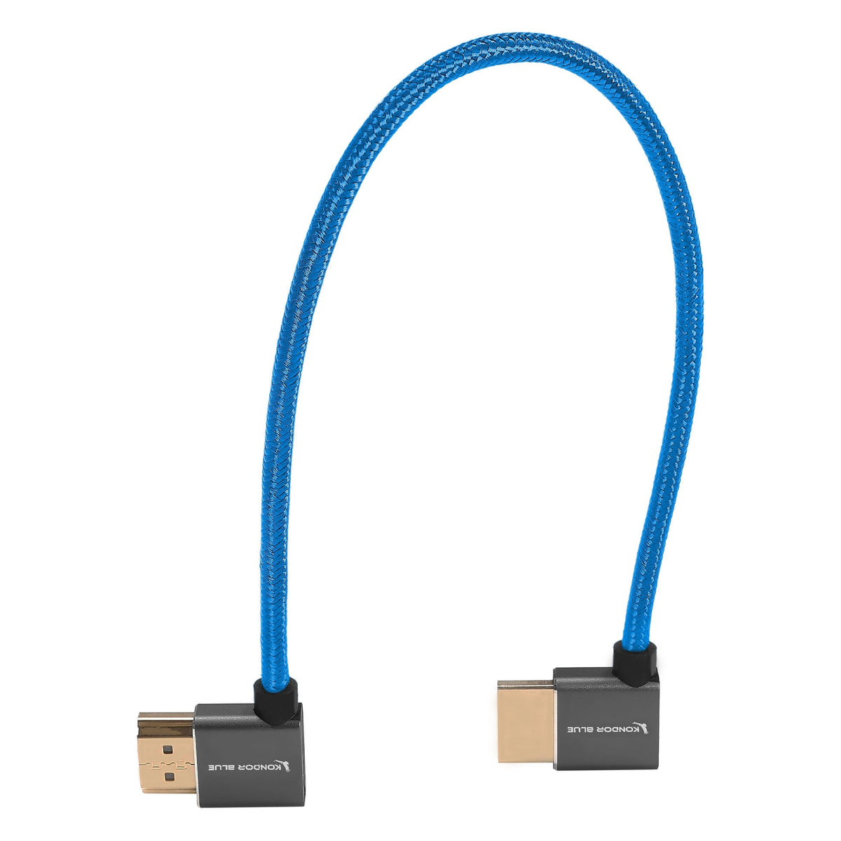 Kondor Blue 12" Right Angle to Left Angle Full HDMI Straight Cable