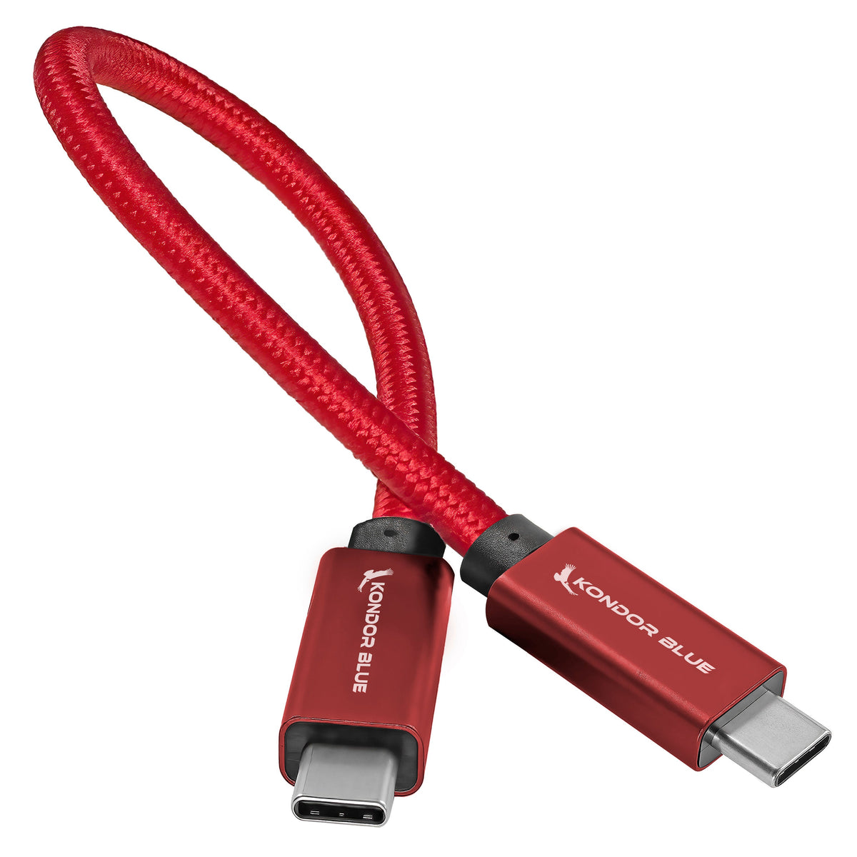 Kondor Blue USB C to USB C Cable for SSD Recording & Charging - 8K Data and Power Delivery (Dual Right Angle)