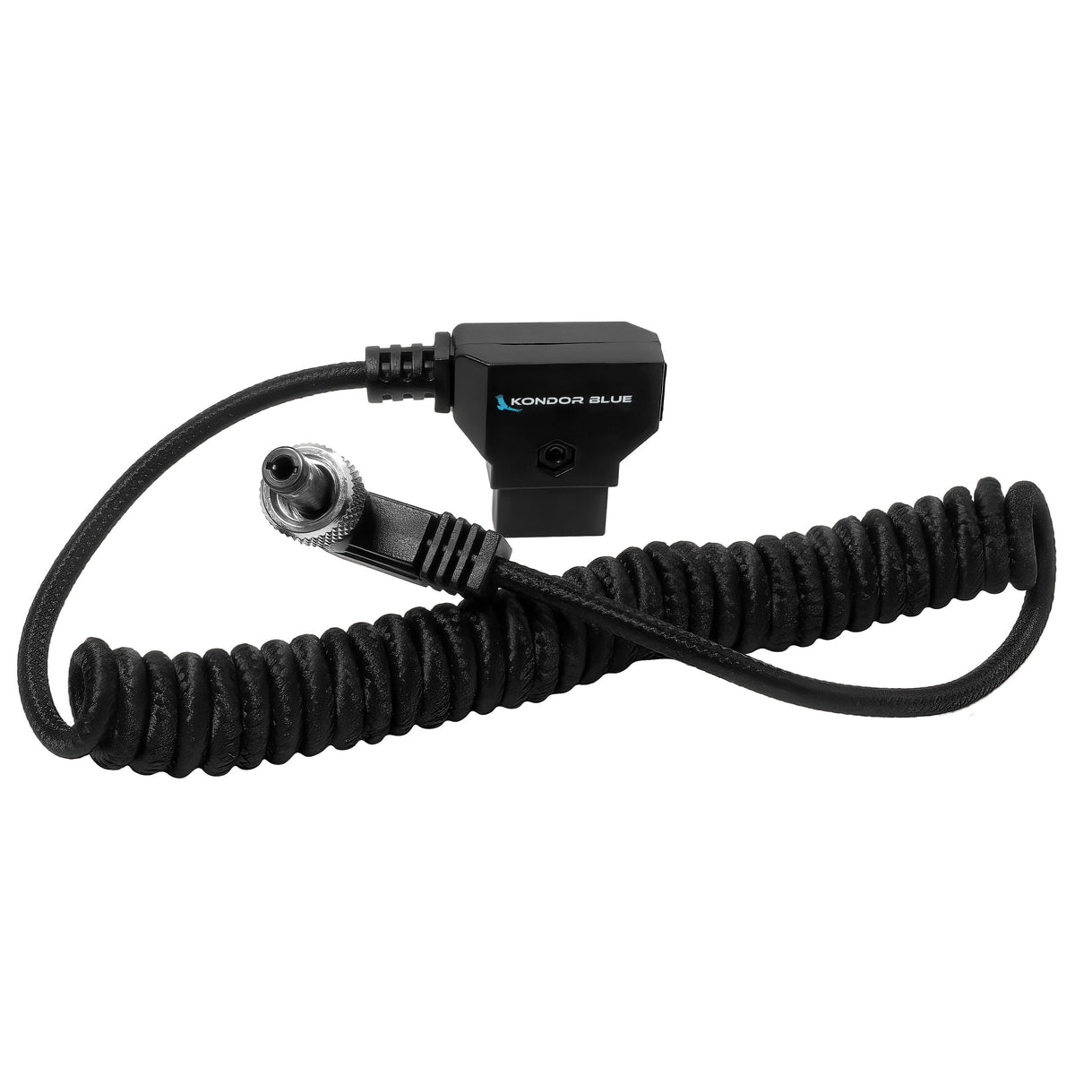 Kondor Blue Coiled D-Tap to Locking DC 2.5mm Right Angle Cable (Amaran)