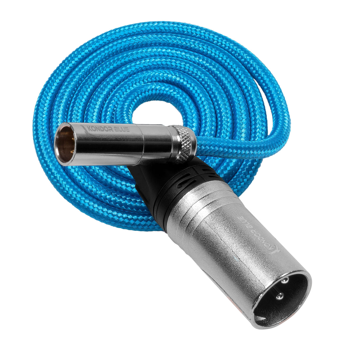 Kondor Blue Mini XLR Male to XLR Male (3ft) Blue Braided