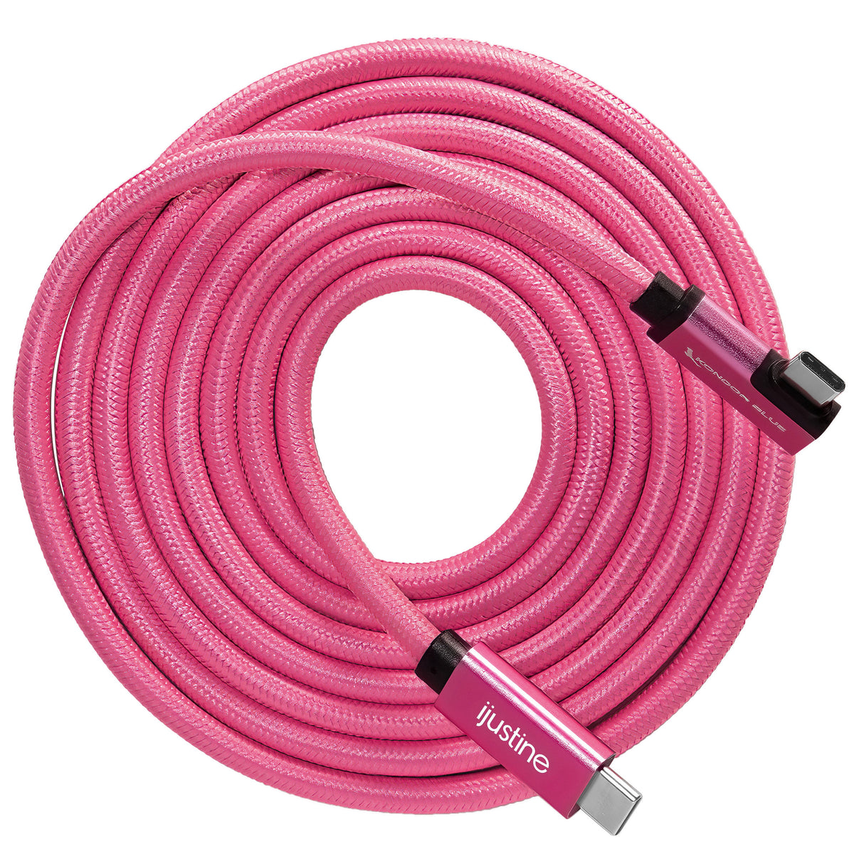 Kondor Blue iJustine Pink USB C 3.1 Data and Charging Cable 10Gb/s Data Speed & 100W Power Delivery
