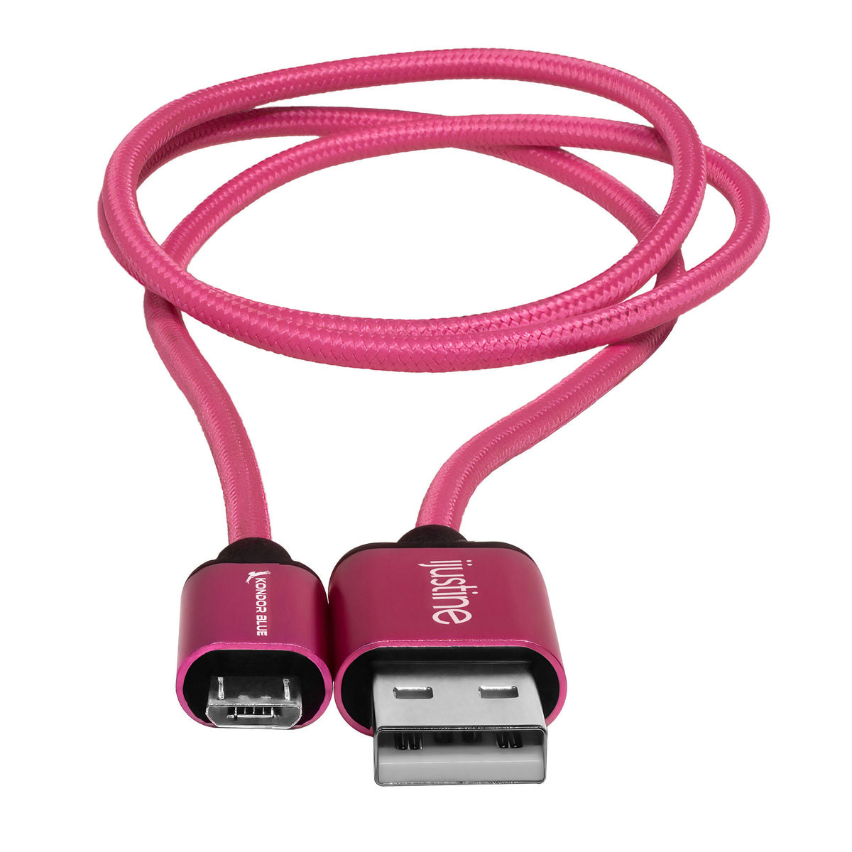 Kondor Blue iJustine Pink USB A to Micro USB Fast Charging Data Cable