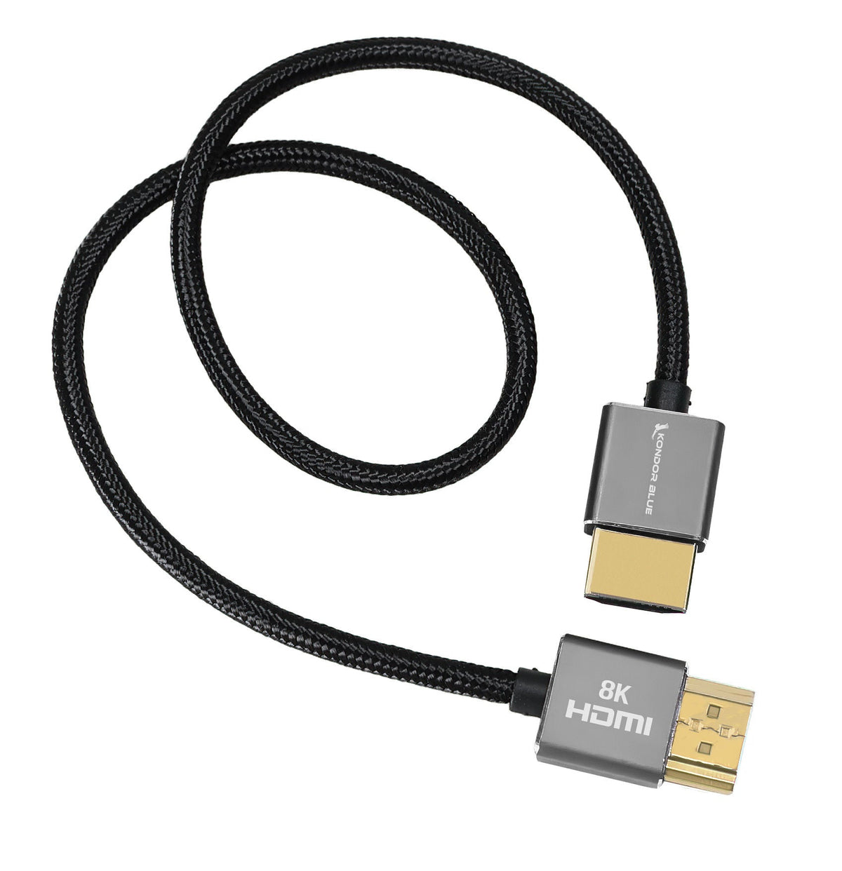 Kondor Blue 8K HDMI 2.1 17" Braided Cable for on Camera Monitors