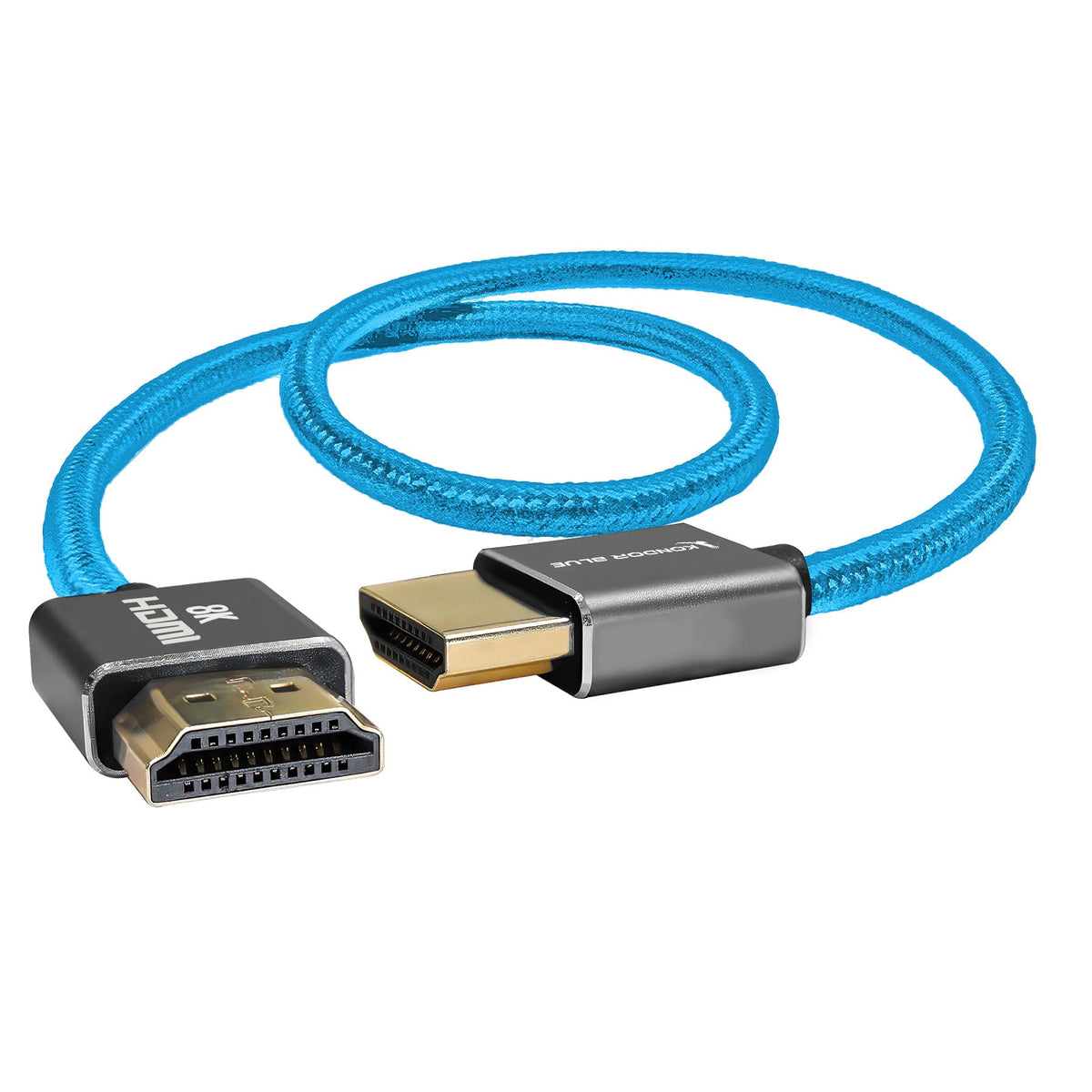 Kondor Blue 8K HDMI 2.1 17" Braided Cable for on Camera Monitors