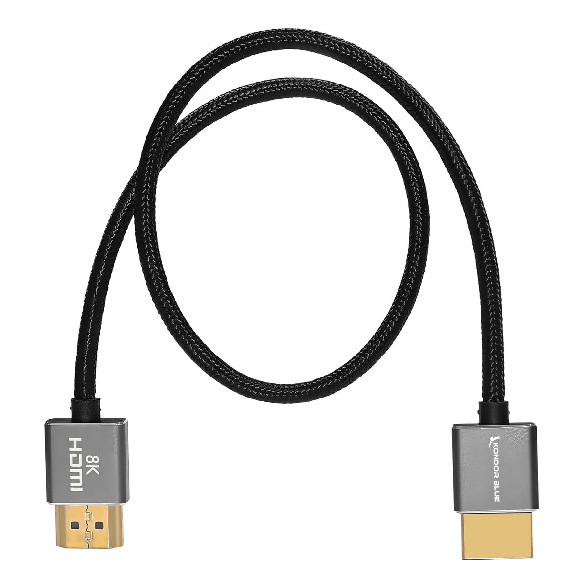 Kondor Blue 8K HDMI 2.1 17" Braided Cable for on Camera Monitors