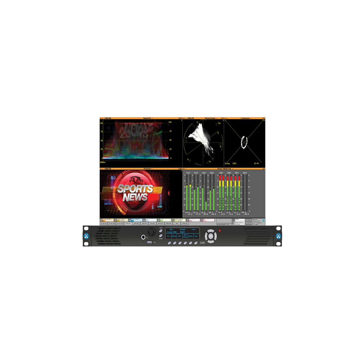 Phabrix PHRX1000AE Rx1000 1U rackmount HD/SD rasterizer, 1x PHRXM-AE HW Module: 2x (SDI-in + copy), SFP cage, 1x Analyser, Eye/Jitter. 3 more modules can be added