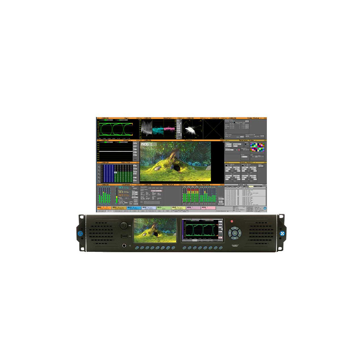 Phabrix PHRX2000AE Rx2000 2U rackmount HD/SD rasterizer, 1x PHRXM-AE HW Module: 2x (SDI-in + copy), SFP cage, 1x Analyser, Eye/Jitter. 3 more modules can be added