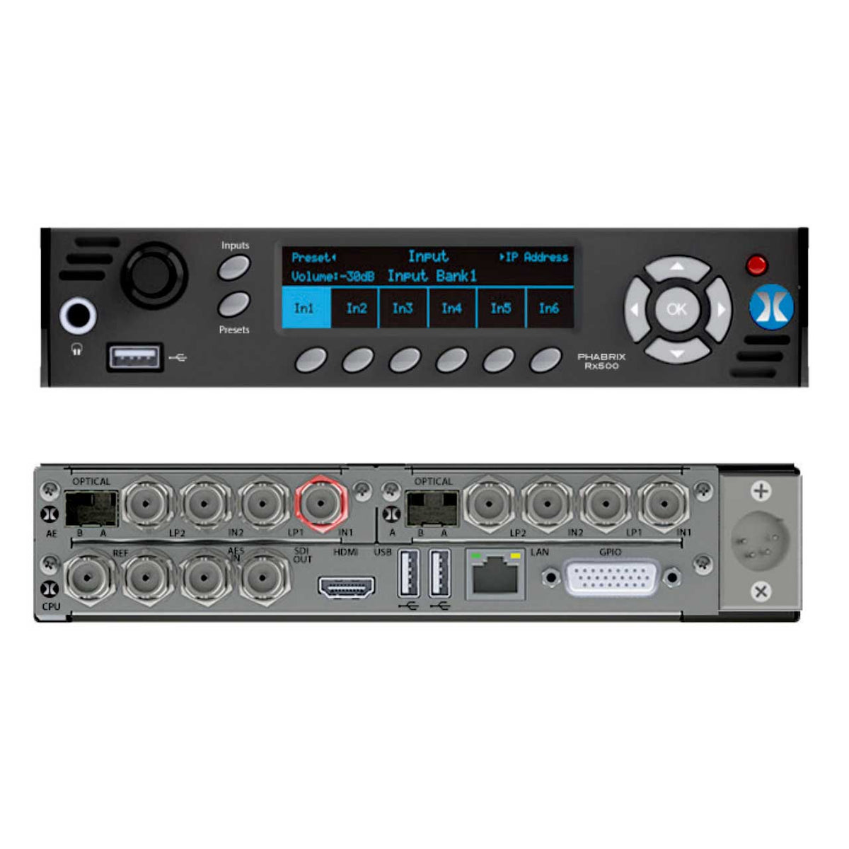 Phabrix PHRX500A Rx500 1U ½ rack HD/SD rasterizer, 1x PHRXM-A HW Module: 2x (SDI-in + copy), SFP cage, 1x Analyser. 1 more module can be added