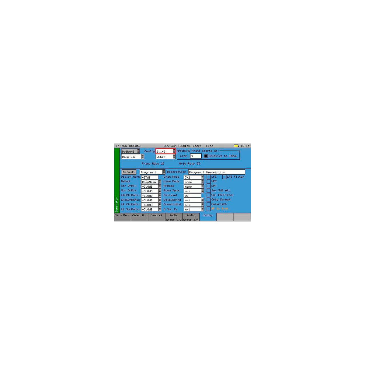 Phabrix PHRXO-BDG SW Option: Dolby E/D/D+ Bitstream Generator (req. PHRXM-AG, AGE, GDL or 4AES)