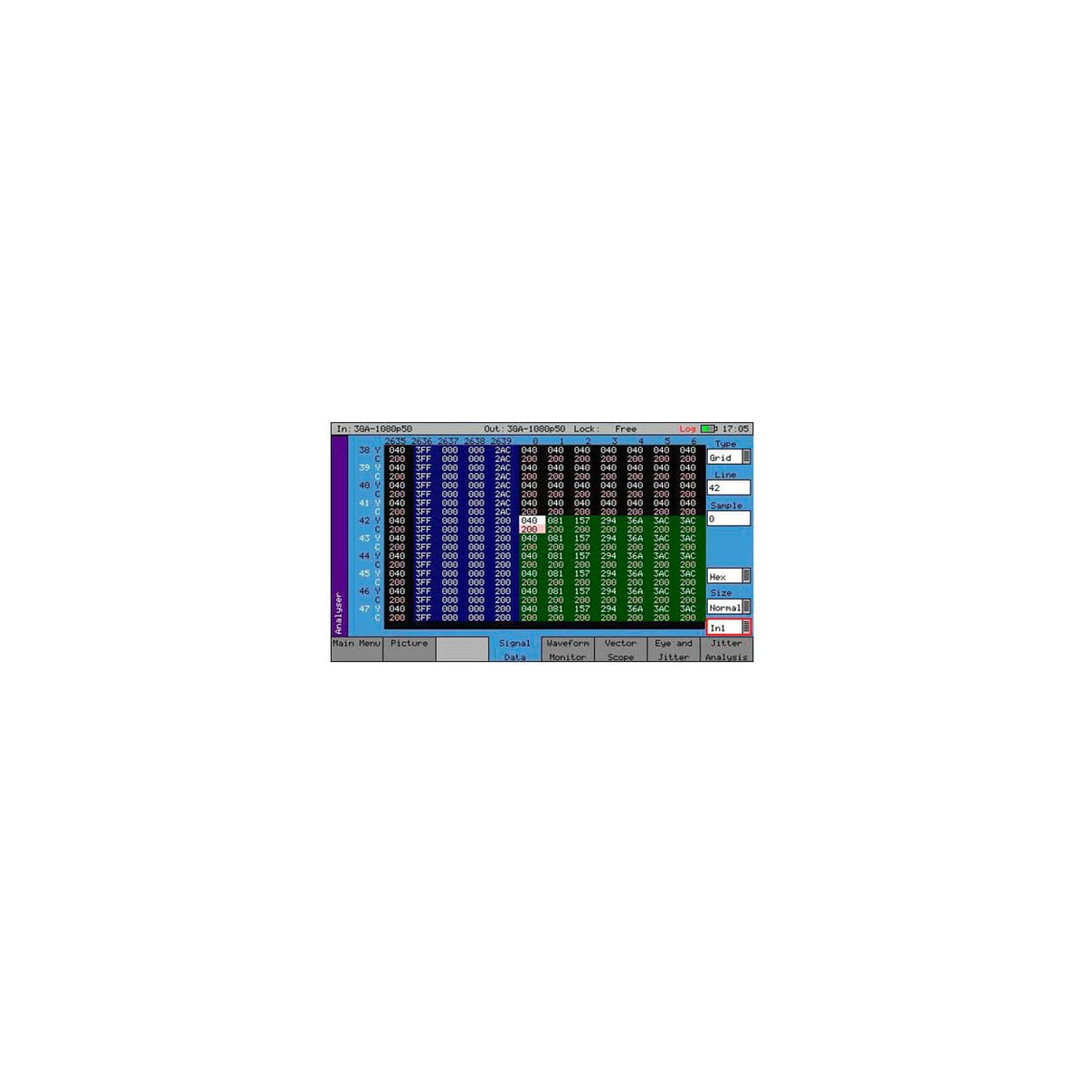 Phabrix PHRXO-DATA Chassis SW Option: SDI Data view, ANC packet Analyser