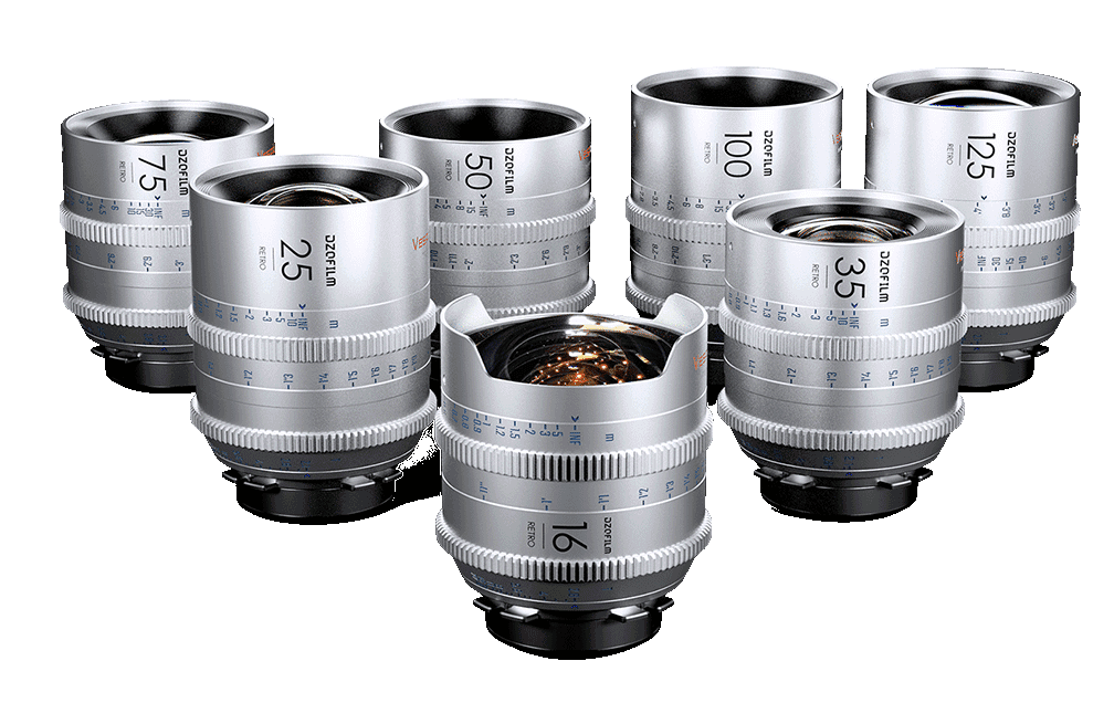 DZOFilm VESPID Retro 7-Lens Kit with Retro Silver EF Tool Kit & Hard Case