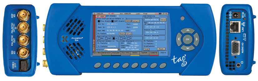 Phabrix PHSXTAGC-IP TAG analyzer/gen/monitor handheld, SD/HD + 10G IP (inc. PHSXM-CAGEP, PHSXO-IP, PHSFP-10SR-IP)