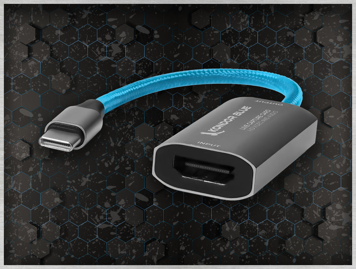 Kondor Blue HDMI TO USB C CAPTURE CARD FOR LIVE STREAMING VIDEO & AUDIO