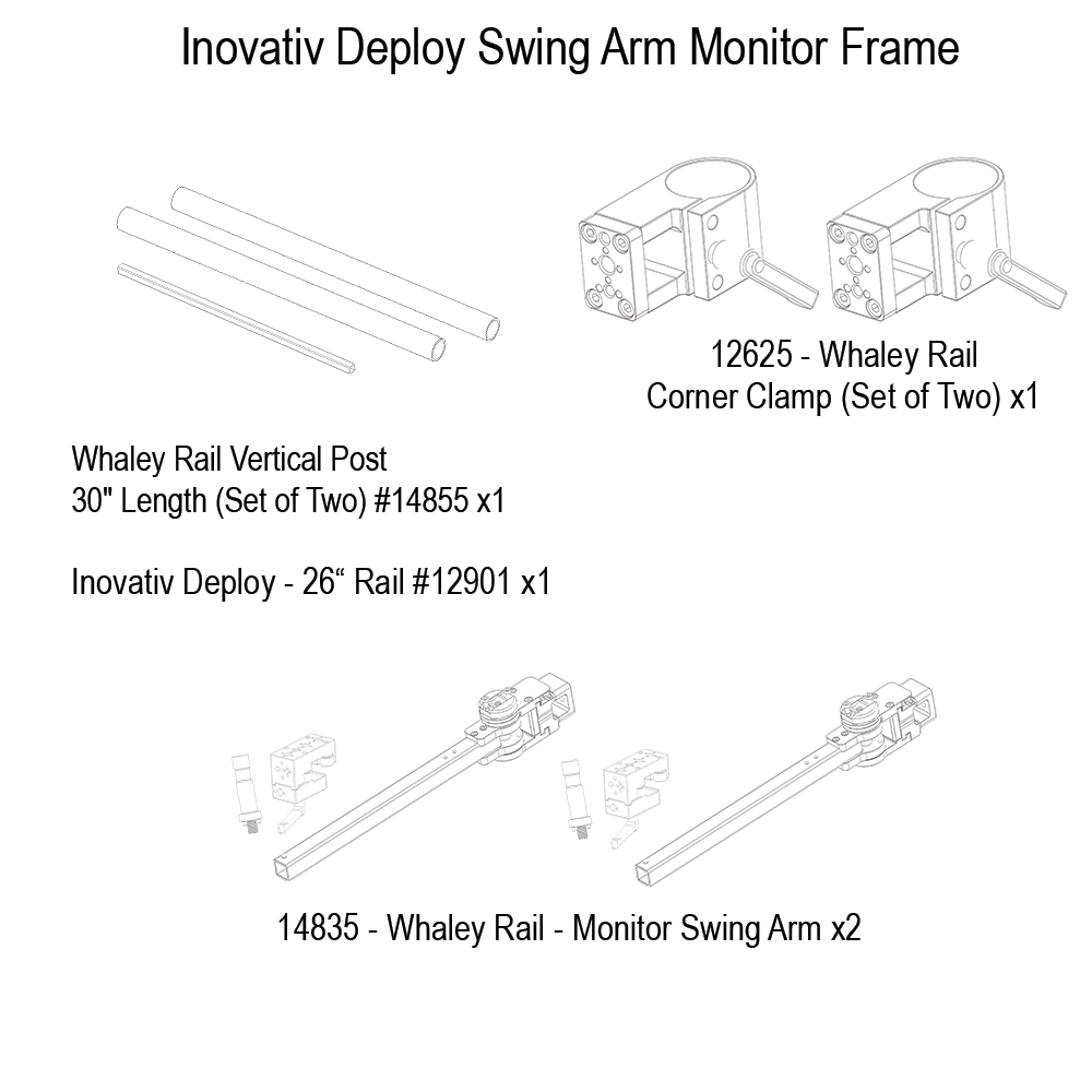Upgrade Innovations Whaley Rail - Swing Arm Monitor Frame - Inovativ Deploy