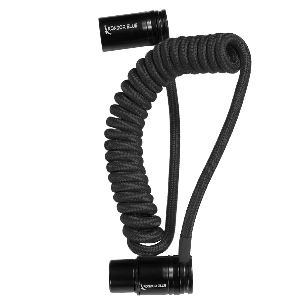 Kondor Blue 12-24" Coiled Low Profile Right Angle XLR Cable