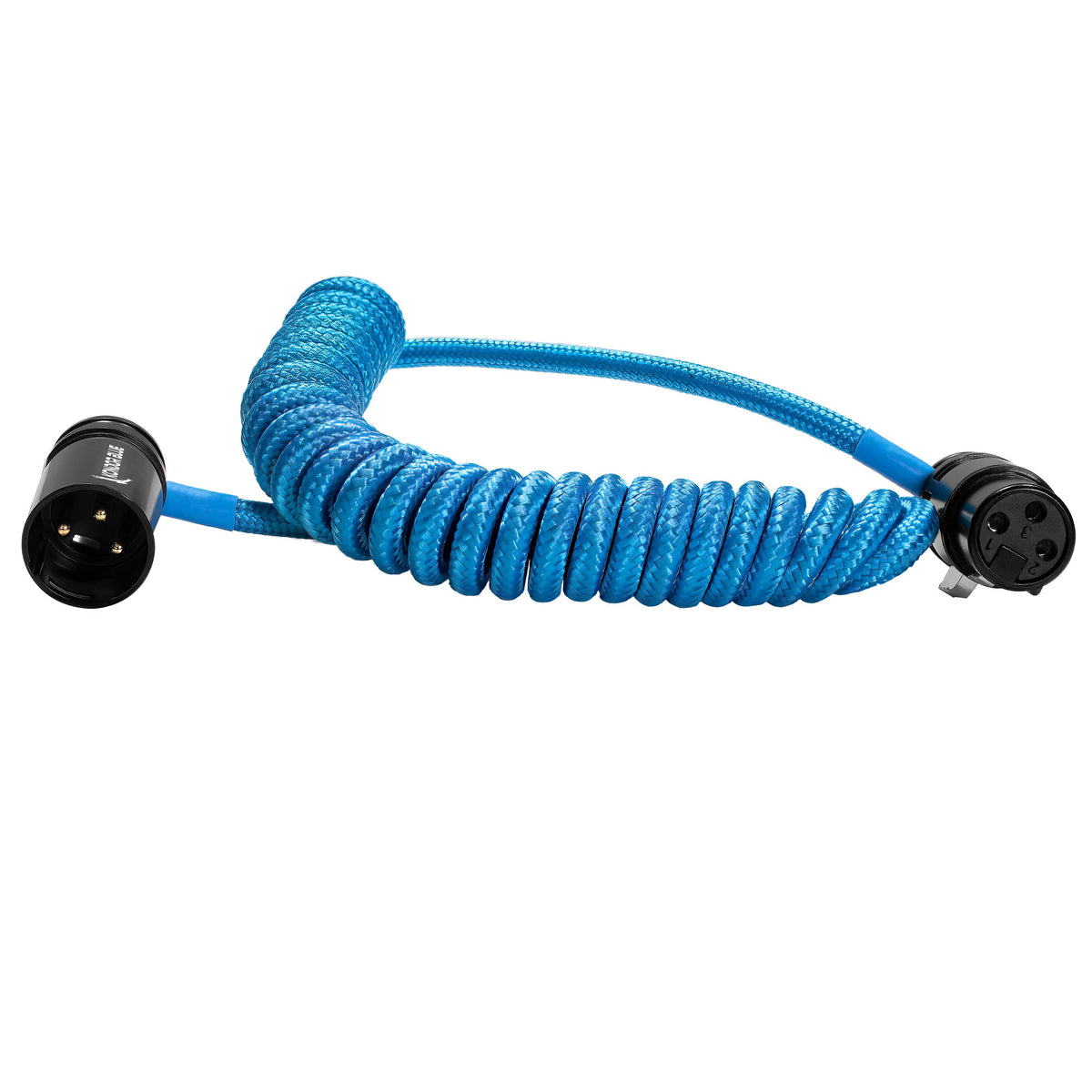Kondor Blue 12-24" Coiled Low Profile Right Angle XLR Cable