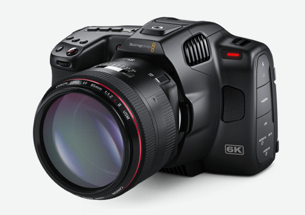 Blackmagic Design Pocket Cinema Camera 6K G2 + Teris Fluid Head with 100mm Flat Base 2-Stage Carbon Fiber Tripod (26.5lb)